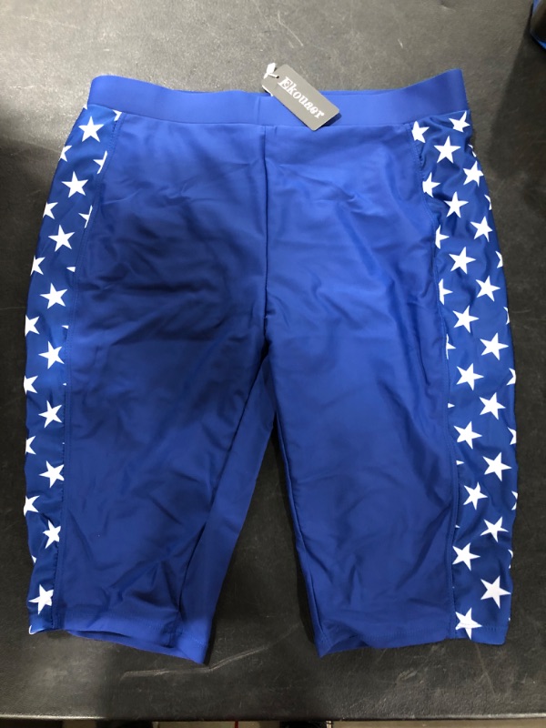 Photo 1 of [Size L] Ekouaer Long Bike Shorts [Blue Stars]