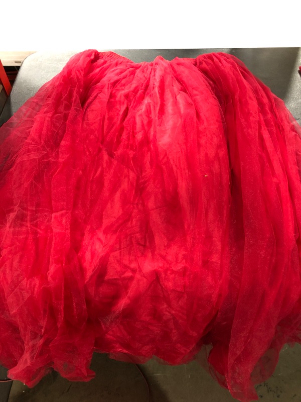 Photo 1 of [Size 10] Ladies Tule Long Skirt [Red]