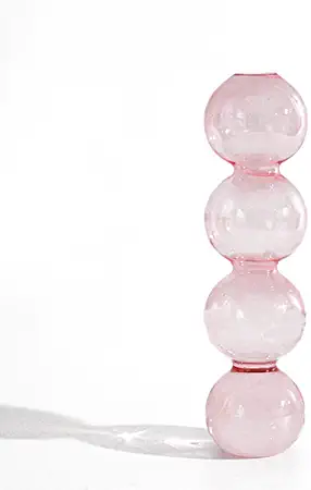 Photo 2 of JSPYFITS Four-Ball Hydroponic Flower Vase, Four Balls 9”Tall Transparent Plant Glass Pots, Suitable Weddings/Party/Events/Decorating Home Office or Dinning/Living Room(Pink)
