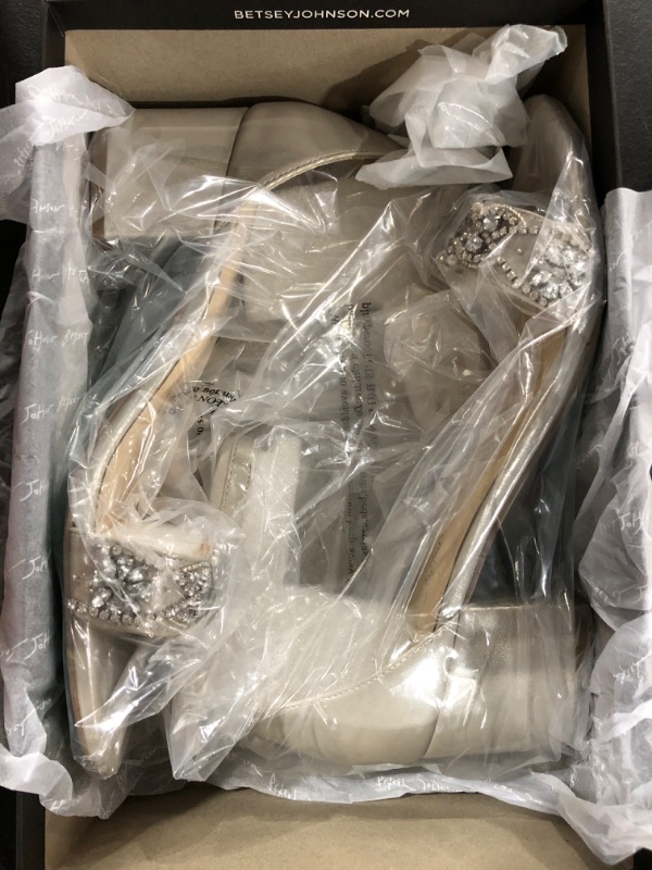 Photo 2 of [Size 10] Betsey Johnson Women's Mel Block Heel Dress Sandals [Silver]