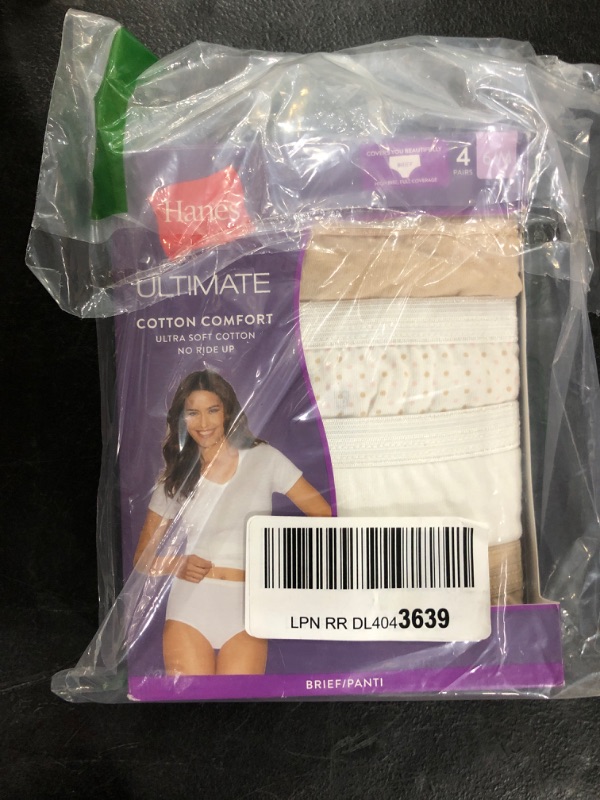 Photo 2 of [Size 6] Hanes Women's Platinum Cotton Creations Comfort Briefs - 4 Pack