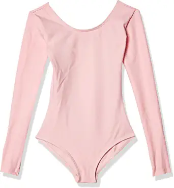 Photo 1 of ( CLR Pink, Size S) Capezio Girls' Team Basics Long Sleeve Leotard
