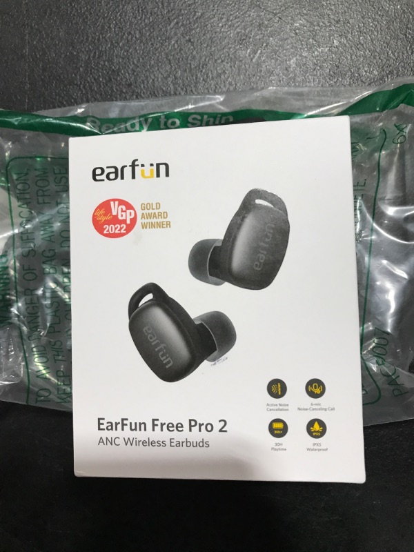 Photo 3 of Wireless Earbuds, EarFun® Free Pro 2 Hybrid Active Noise Cancelling Earbuds, Bluetooth 5.2 Earbuds with 6 Mics, Stereo Sound Deep Bass in-Ear Headphones, Ambient Mode Earphones, Wireless Charging, 30H
