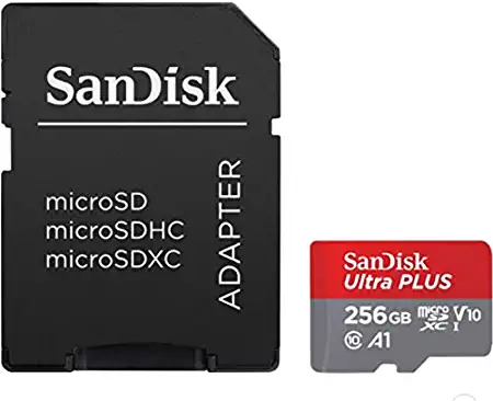 Photo 1 of Sandisk Ultra Plus 256GB MicroSDXC UHS-I Card with Adapter 130MB/s Class 10 XC1 V10
