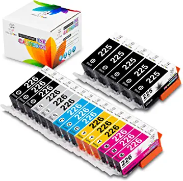 Photo 1 of Miss Deer Compatible PGI-225 CLI-226 Ink Cartridges Replacement for Canon PGI225 CLI226 for PIXMA iP4920 iX6520 MG5120 MG6120 MG8120 MX892 MG8120B MG5220 Printer 20 Combo Pack (3 Sets + 2 PGI-Black)
