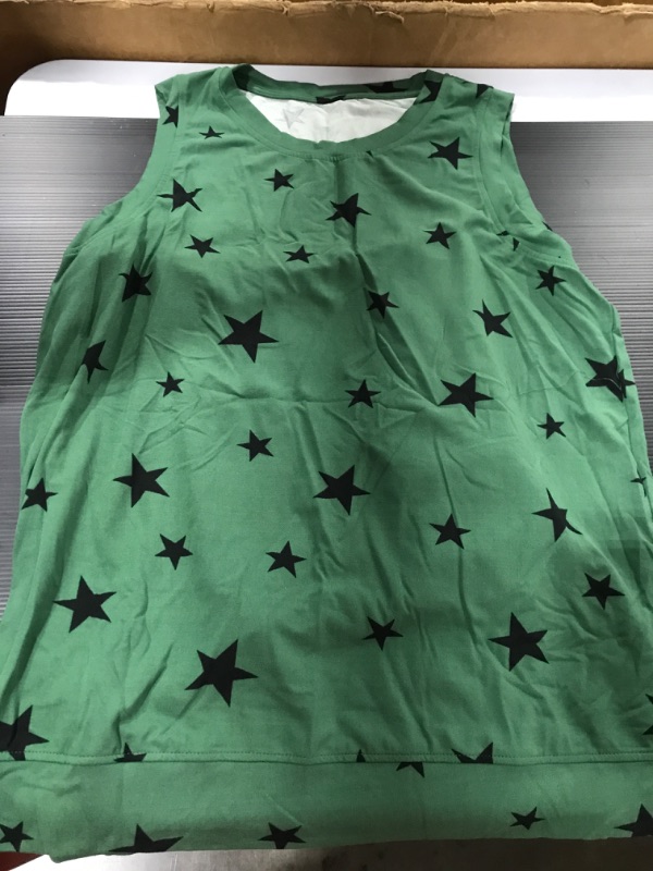 Photo 2 of [Size XL]  Actloe Women's Crewneck Basic Tank Tops Casual Loose Sleeveless Color Block Shirts