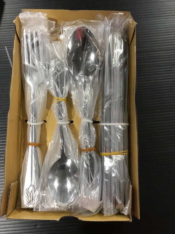 Photo 2 of 24-Piece Flatware Cutlery Set, Stainless Steel Utensil Service for 6, Knives, Fork/Spoon, Mirror Polished