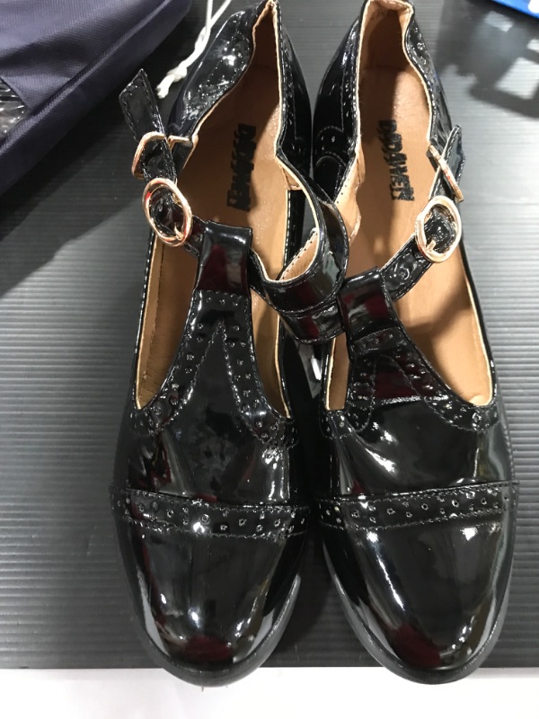 Photo 2 of [Size unknown] DADAWEN Women's Classic T-Strap Platform Mid-Heel Square Toe Oxfords Dress Shoes