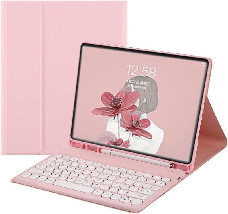 Photo 1 of Keyboard Case for Galaxy Tab S6 Lite 10.4'' 2022 2020 Model SM-P610/P613/P615/P619 Cute Round Key Color Pink