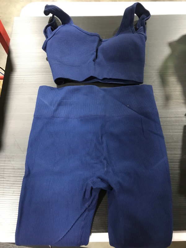 Photo 1 of [Size XS] Women's 2 piece Crop Top Pant Set [Navy]