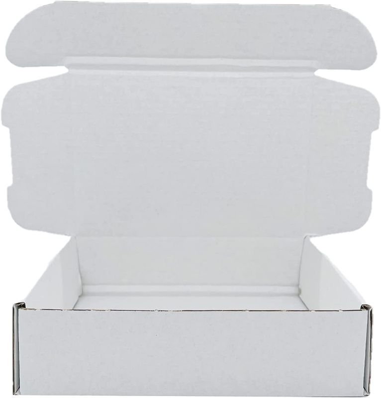 Photo 1 of 6x4x2.35 inch Small White Mailers Boxes Recyclable Corrugated Gift Box for Packaging Shipping Set of 35
