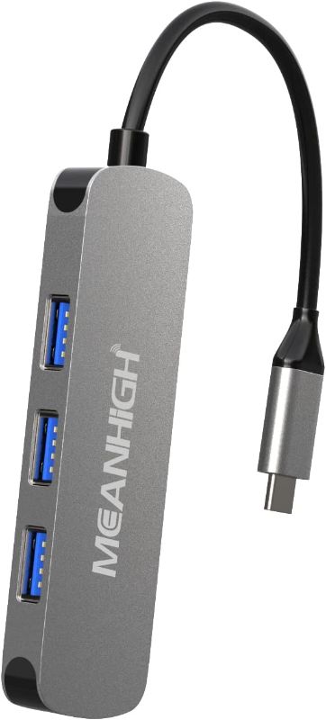 Photo 1 of MEANHIGH USB C Hub 4-Port Type C Adapter for Laptop USB 3.0, USB 2.0 Multiple USB C to USB Splitter USB C Docking Station Compatible with MacBook Mac Mini Surface Pro PS4 PC Flash Drive Mobile HDD