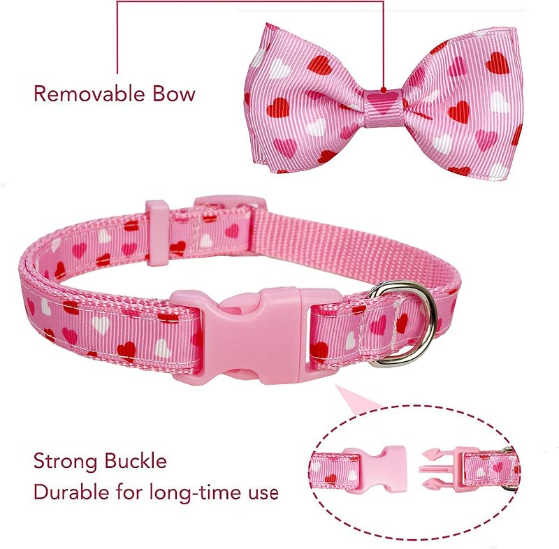 Photo 1 of [Med-Large] Pohshido Valentine's Dog Collar with Bow Tie (Love Song)