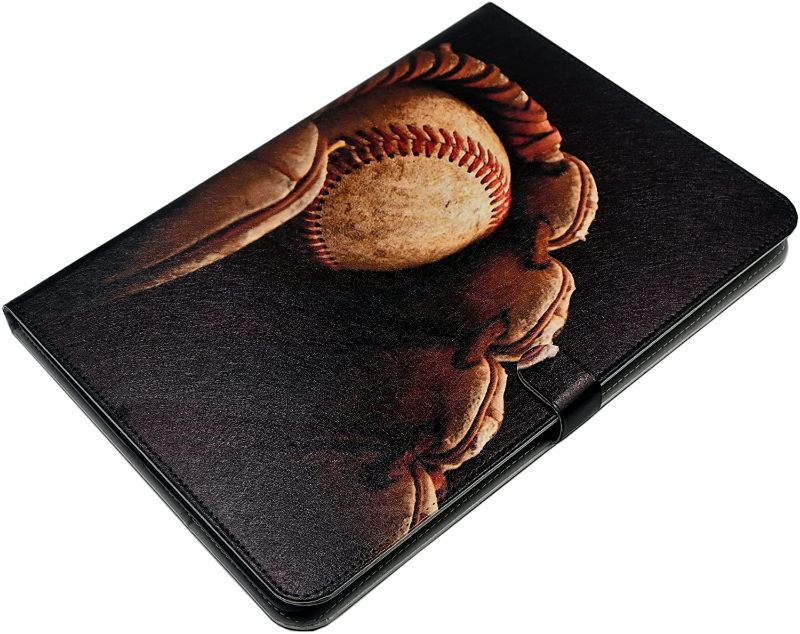 Photo 1 of YHB Case for iPad 7th, 8th & 9th Generation (10.2" Display - 2019, 2020 & 2021 Version), Premium PU Leather Slim Folio Multi-Angle Stand Shockproof TPU Cover, Baseball in Glove