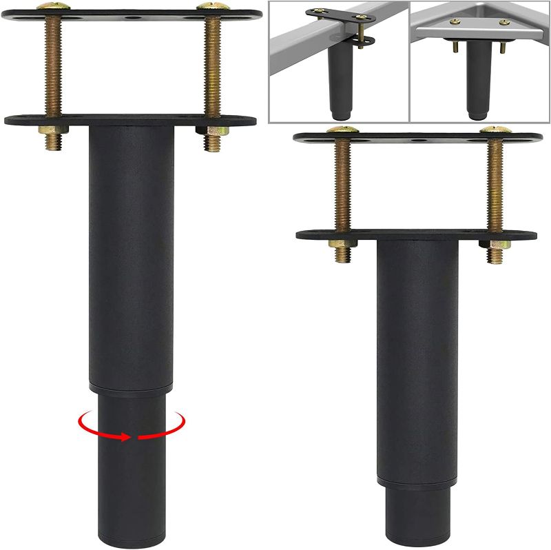 Photo 1 of 2Pcs Adjustable Height Center Support Leg for Bed Frame Foot Legs (7.08"-13.3")