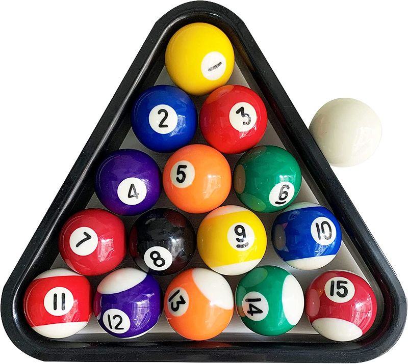 Photo 1 of BILIYARD Upgrade Billiard Balls Set, 1.5 Inch Mini Size for 6 Feet Pool Table 1-1/2" Pool Balls Set American Style, Complete 16 Balls