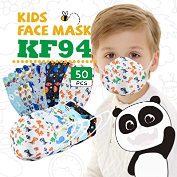 Photo 1 of 50 Pcs KF94 Kids Disposable Cartoon Face Masks 4-Layer Cartoon Design [10 Pcs/ Pack] Individual Packs, Comfortable & High Filtration & Ventilation & Prevent Fogging -(Aged 4-12)
