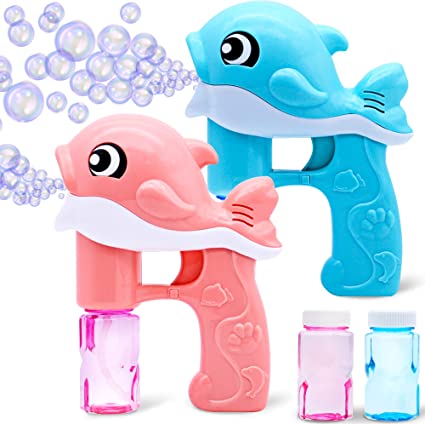 Photo 1 of 2 Bubble Guns Kit Whale Automatic Bubble Maker Blower Machine with 4 Bubble Solutions for Kids, Bubble Blower for Bubble Blaster Party Favors, Summer Toy, Birthday, Outdoor & Indoor Activity, Easter
