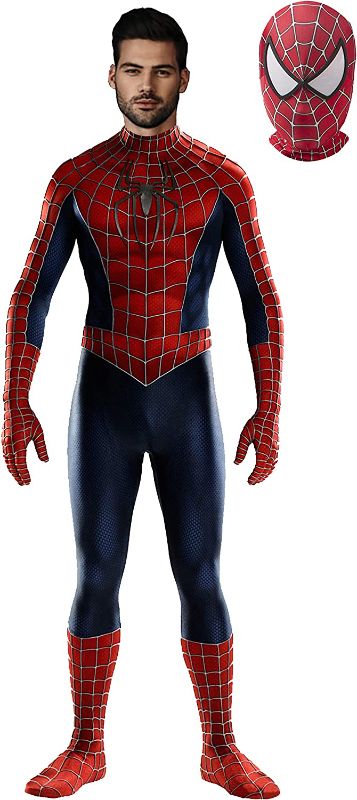 Photo 1 of [Size S] JoyRodgers Adult Kids Superhero Bodysuit 3D Style Spandex Zentai Halloween Cosplay Costume [Spiderman]