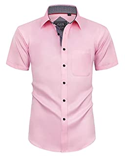 Photo 1 of Alimens & Gentle Mens Short Sleeve Dress Shirts Wrinkle Free Solid Casual Button Down Shirts with Pocket
SIZE XXL 