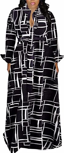 Photo 1 of Aro Lora Women's African Print Deep V Neck 3/4 Sleeve High Slit Dashiki Long Maxi Dress
SIZE  L 