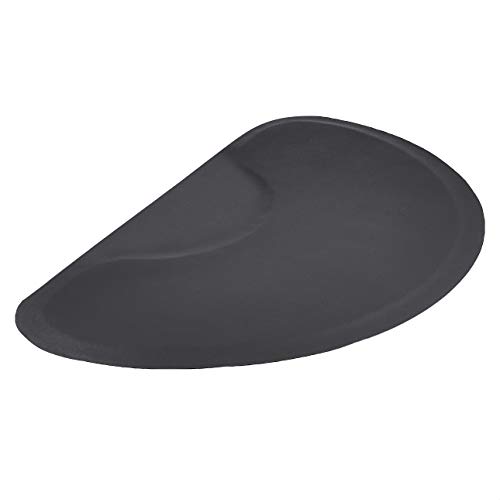 Photo 1 of Amazon Basics 3 Ft. X 5 Ft. Salon & Barber Shop Chair Anti-Fatigue Floor Mat - Black Semi Circle - 1/2 in. Thick
