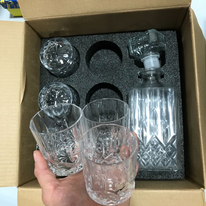 Photo 2 of 7PC Whiskey Decanter Set with Glasses,Crystal Liquor Decanter with 6 Old Fashion Glasses