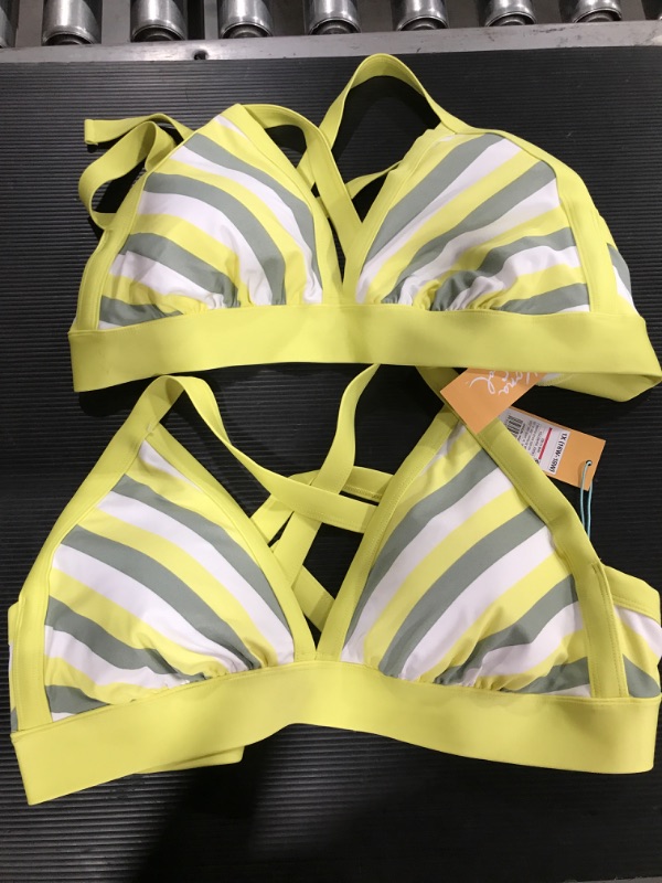 Photo 2 of  TWO Women's Triangle Bikini Top - Kona Sol™ Yellow SIZE:1X