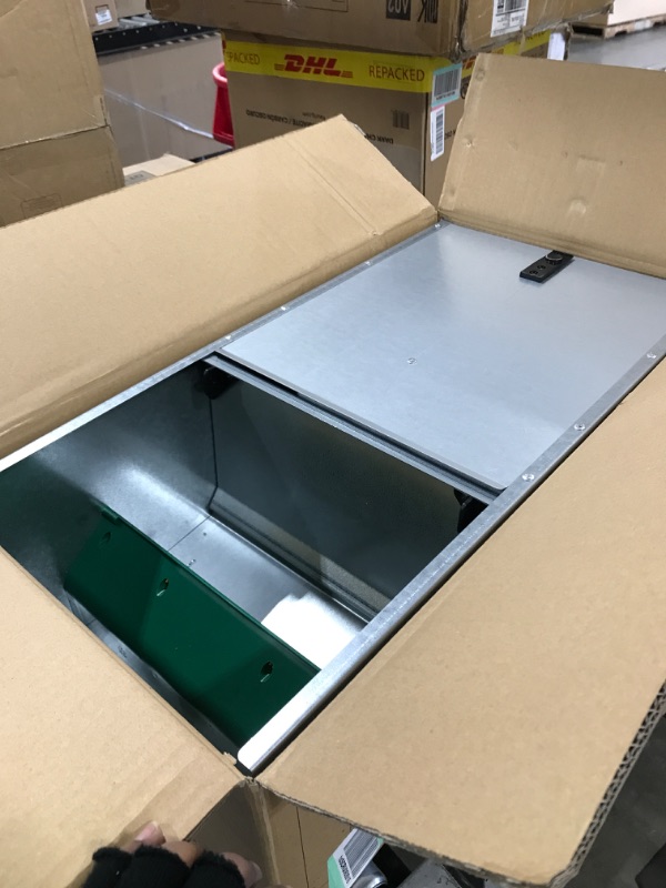 Photo 1 of Automatic Chicken Treadle Feeder - No Waste Design - Rodent and Rat Proof Poultry Coop Accessories - 40lb Capacity Large, No Spill Automated Feeder System with Rain Proof Cover - Bird Flock Supplies