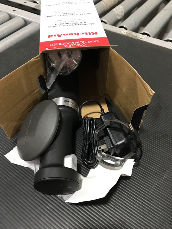 Photo 1 of KitchenAid - Cordless Variable Speed Hand Blender - Black Matte