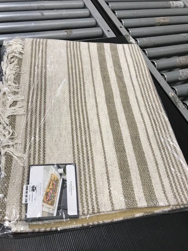 Photo 2 of 2'x3' Pet Tapestry with Fringes Woven Indoor/Outdoor Rug Khaki/Ivory - Threshold™
