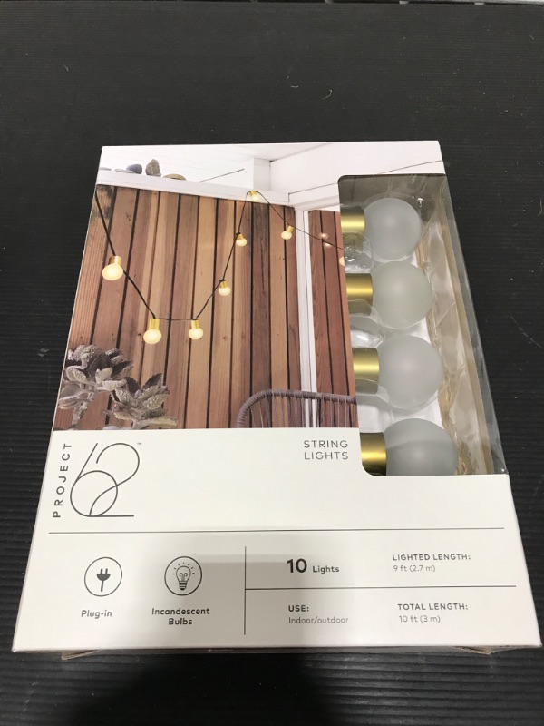 Photo 2 of 10ct Incandescent Outdoor String Lights G40 Frosted Bulbs - Project 62™
