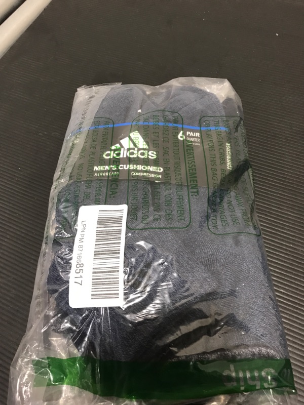 Photo 2 of adidas Mens Athletic Cushioned Quarter Socks (6-pair)- 6-12
