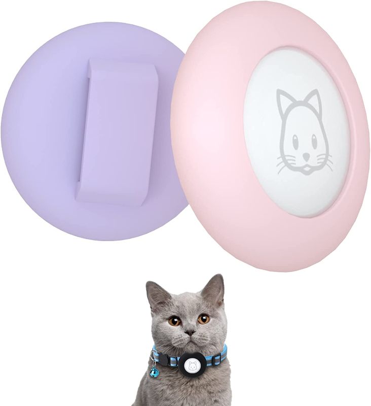 Photo 1 of 2022 Airtag Cat Collar Holder, Small Airtag Cat Collar Holder Compatible with Apple Airtag GPS Tracker, 2Pack
