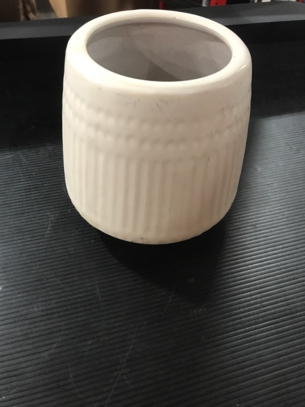 Photo 2 of 6" Textured Ceramic Planter White - Opalhouse™