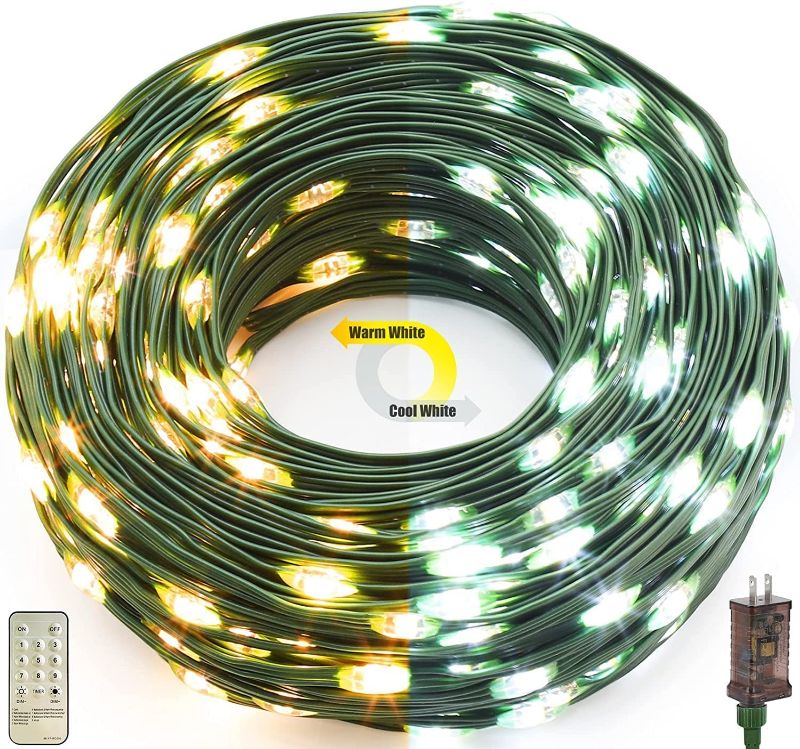 Photo 1 of  Limited-time deal: holahome LED Christmas String Lights Outdoor Waterproof,176FT 500LED 9 Modes End-to-End Plug with Remote Controller 2 in 1 Dual Color Changing Fairy Lights for Indoor,Outside,Tree 