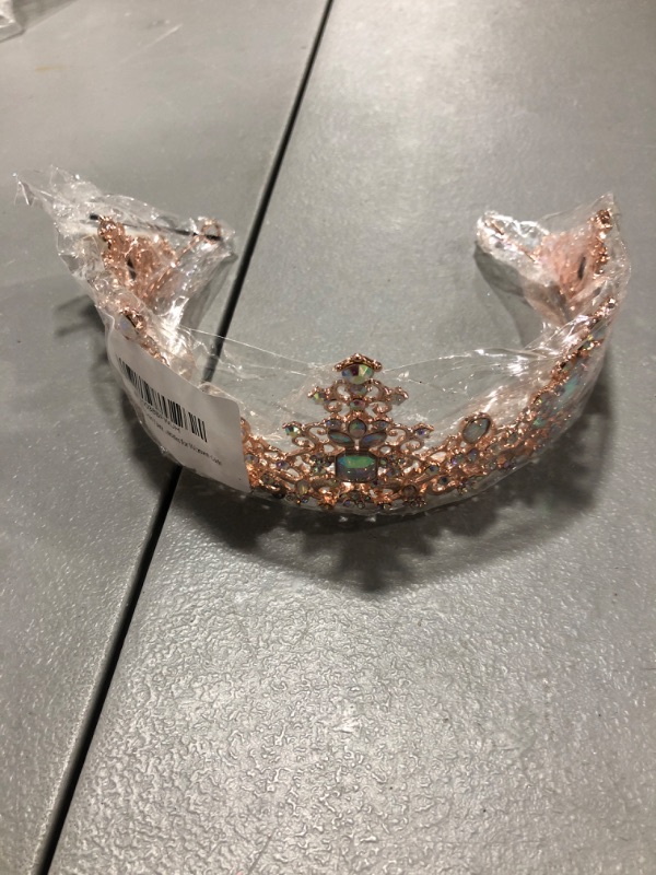 Photo 1 of : Araluky Rose Gold Tiara and Crown for Women?Jeweled Elegant Gold Rhinestones Princess Tiara Costume with Combs Bridal Wedding Prom Birthday Aurora Crown and Rapunzel Girls Tiara gifts for women 