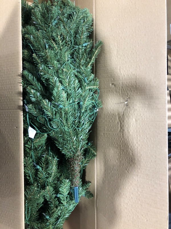 Photo 1 of Puleo International 7.5 Pre-Lit Fraser Fir Pencil Tree Artificial Christmas Tree with 350 Clear UL Listed Lights