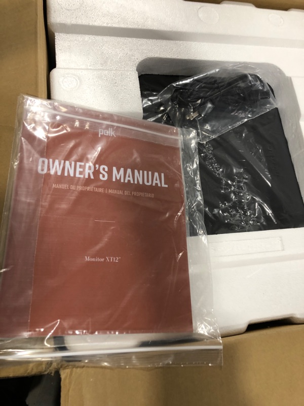 Photo 2 of Polk Monitor XT12 Powered Sub - 12'' Dynamic Balanced Woofer & 100W Class A/B Amplifier & Polk Monitor XT35 Slim Center Channel Speaker - Hi-Res Audio Certified, Dolby Atmos & DTS:X Compatible,Black MXT12 Subwoofer + XT35 Center Channel Speaker