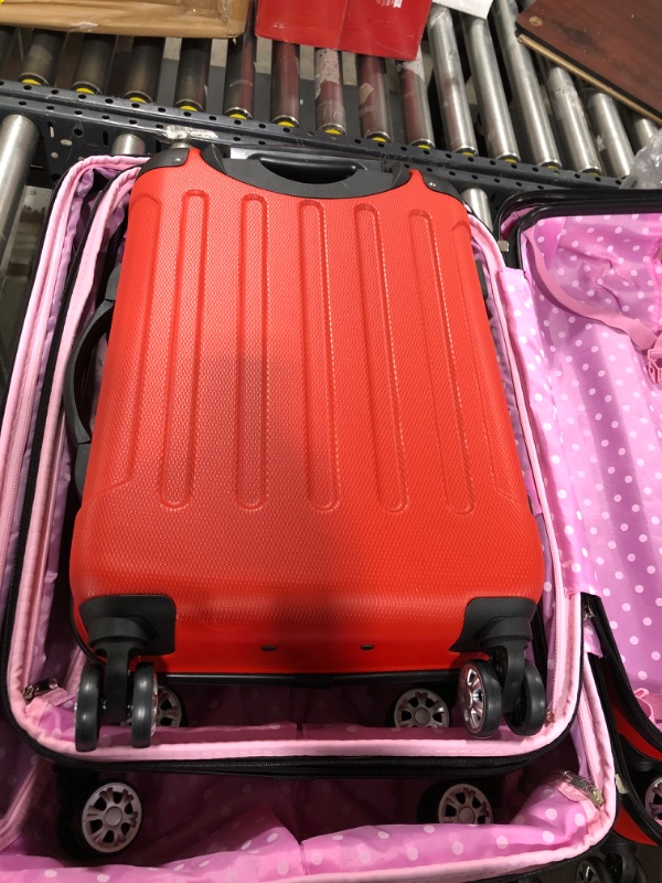 Photo 4 of Rockland London Hardside Spinner Wheel Luggage, Red, 3-Piece Set (20/24/28) 3-Piece Set (20/24/28) Red