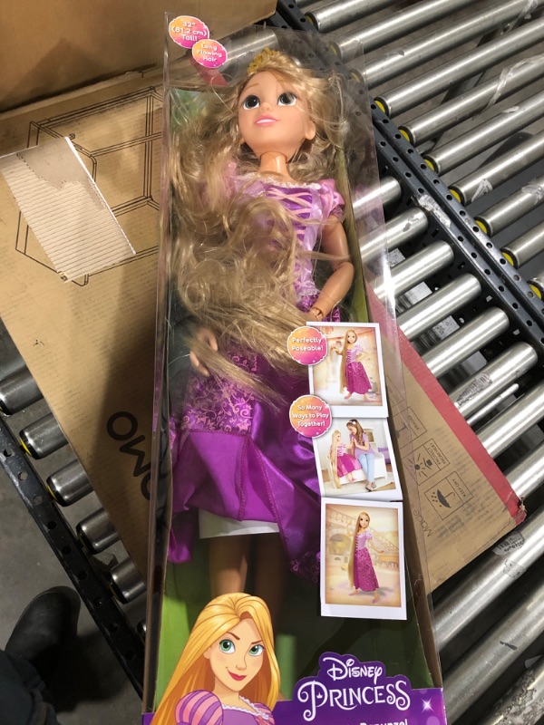 Photo 2 of Disney Princess Rapunzel 32" Playdate, My Size Articulated Doll, Comes with Brush to Comb Her Long Golden Locks, Movie Inspired Purple Dress, Removable Shoes & A Tiara