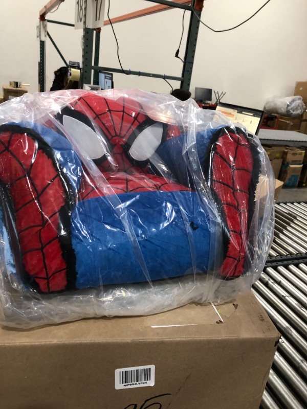 Photo 2 of Idea Nuova Marvel Spiderman Figural Bean Bag Chair with Sherpa Trim, Ages 3+, Red