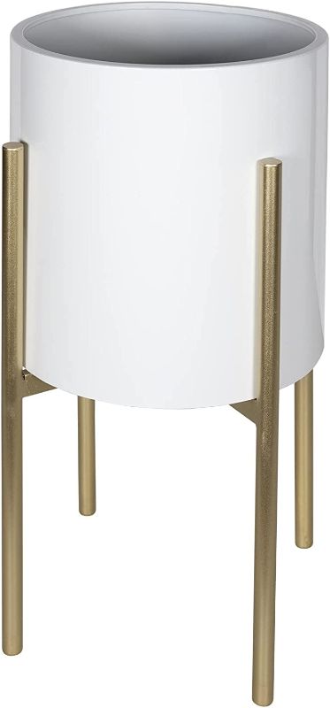 Photo 1 of  Home Decor White and Gold Metal Plant Stand