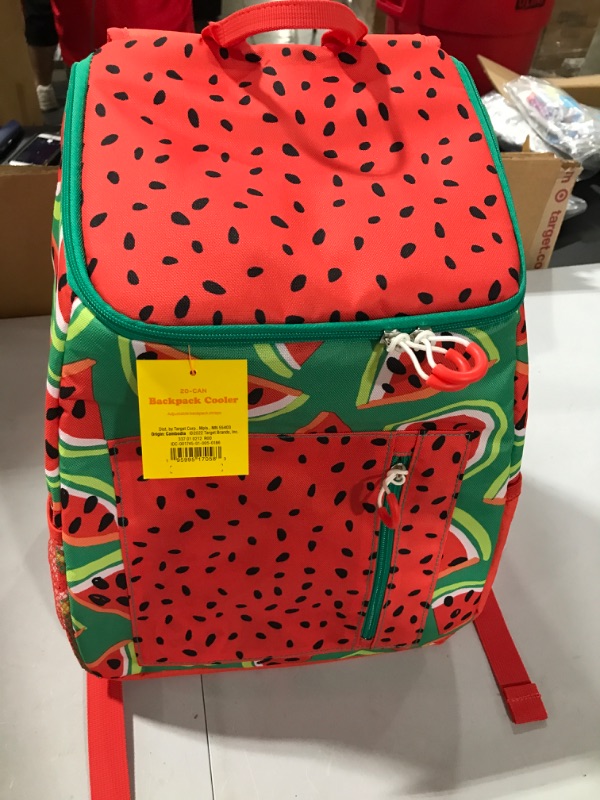 Photo 3 of 7.5qt Backpack Cooler Watermelon - Sun Squad