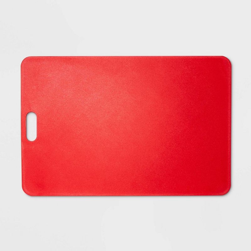 Photo 1 of 12"x18" Gripper Poly Cutting Board Red - Made by Design™
