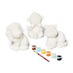 Photo 1 of 3pk Paint-Your-Own Ceramic Animals Kit - Mondo Llama™

