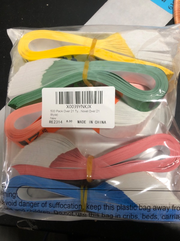 Photo 1 of 500 Pack Over 21 Tyvek Wristbands Colored Wrist Bands Paper Waterproof Arm Wristbands for Events Concert Party Yellow Green Blue Red Orange(Novel Over 21 Style)
