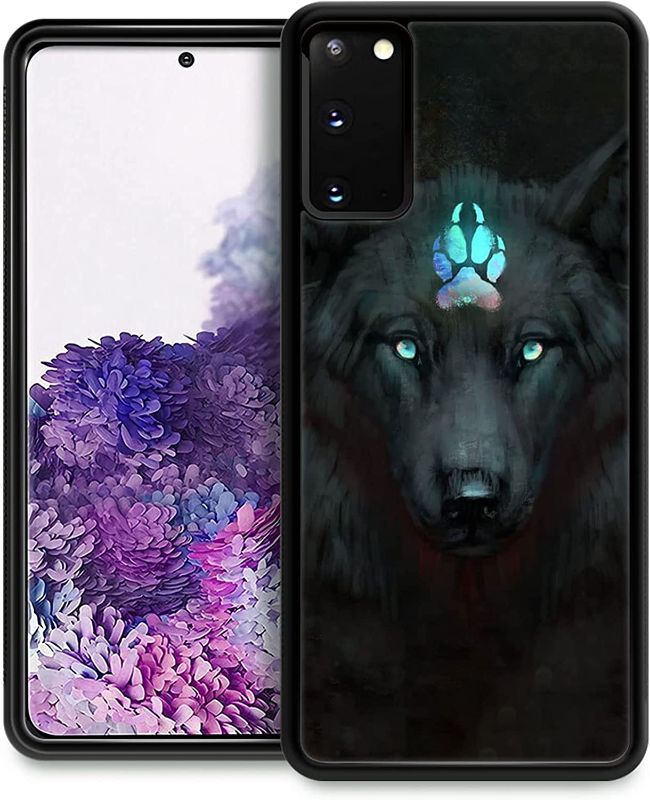 Photo 1 of CARLOCA Compatible with Samsung Galaxy S20 Case,Spiritual Wolf Black Identity Graphic Design Shockproof Anti-Scratch Hard Acrylic Case for Samsung Galaxy S20 