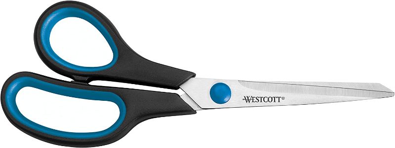 Photo 1 of Westcott 8 inch Easy Grip Left Handed Soft Grip Scissor - Black/Blue 