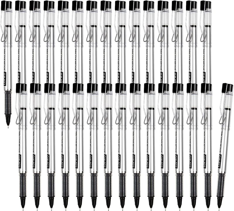 Photo 1 of LOPWO 30 Pack Ball Point Pens Fine Point - Extra Fine 0.5mm Needle Tip Rollerball Pen with Black Ink for Writing/Signature/Note Taking/Journaling/Office/Stationary Supplies/Back to School 